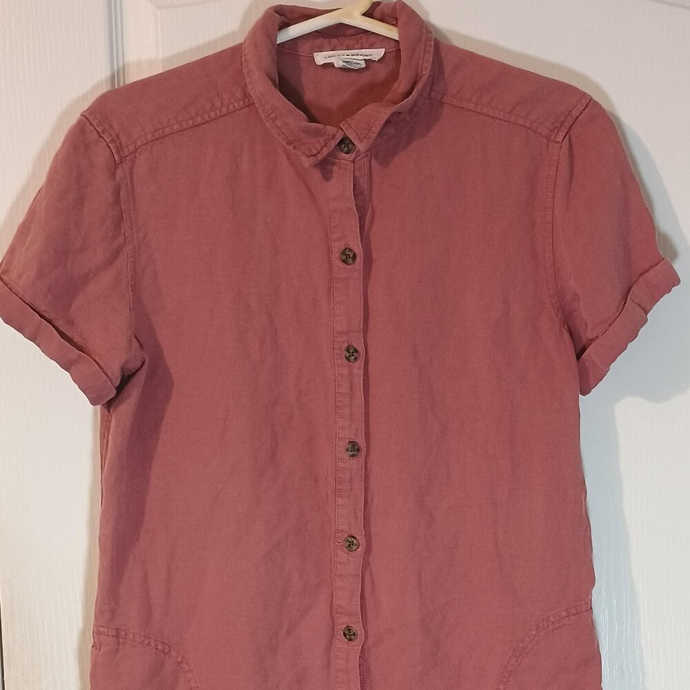 Lucky Brand/Shirt Dress/Womens M/Rose/Linen Blend Button Down